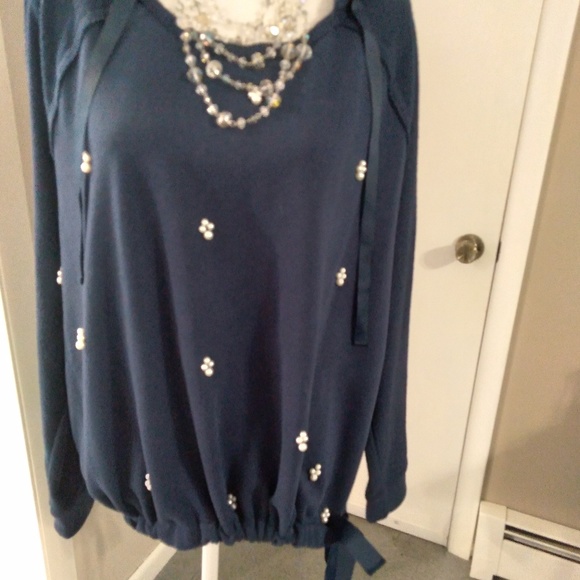 Evy's Tree Wallis XL pearl sweatshirt ribbon NWT $99 - Picture 1 of 4